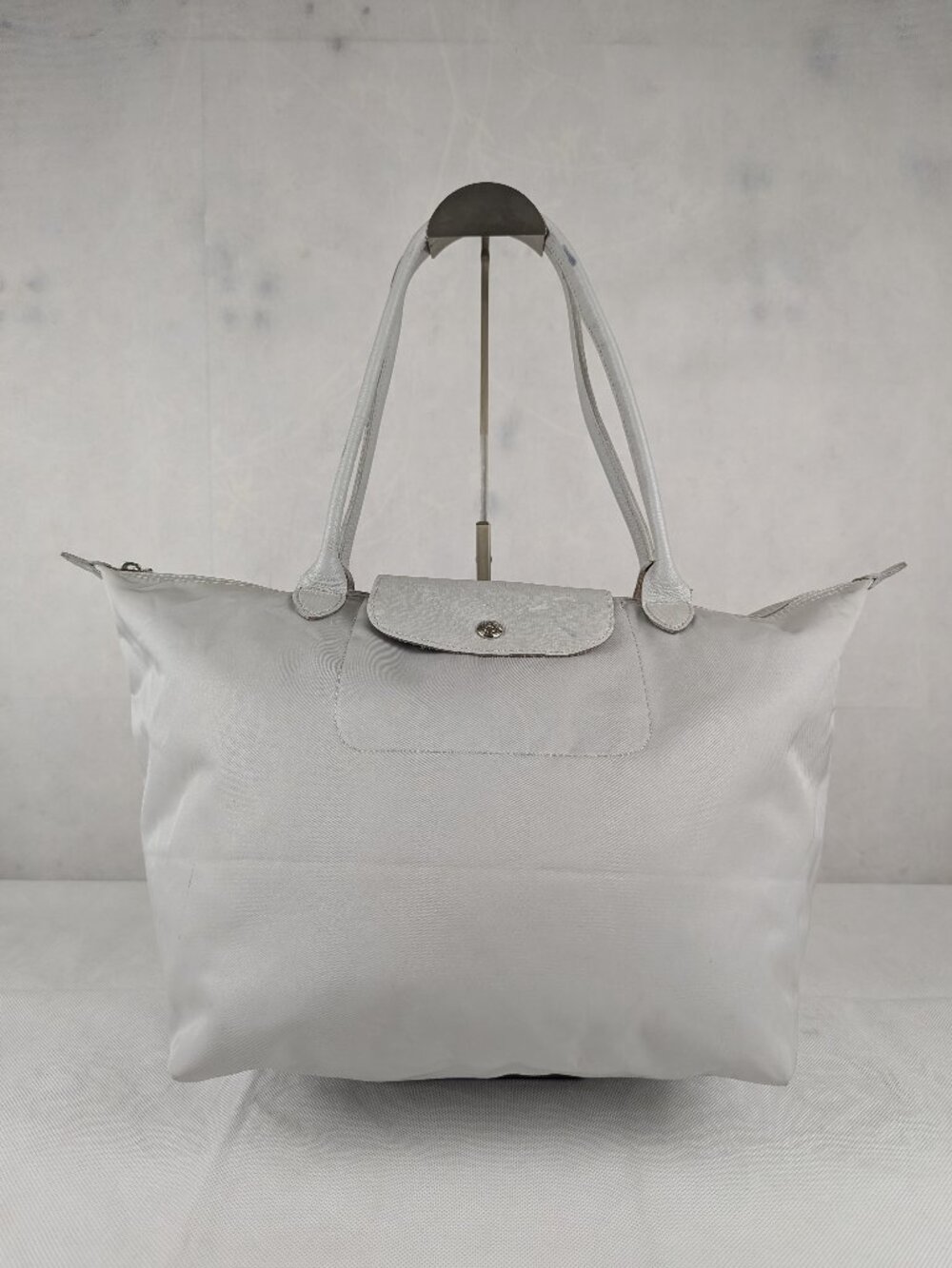 Pre-Loved Longchamp Le Pliage Nylon Tote Shoulder Bag Gray – Authentic